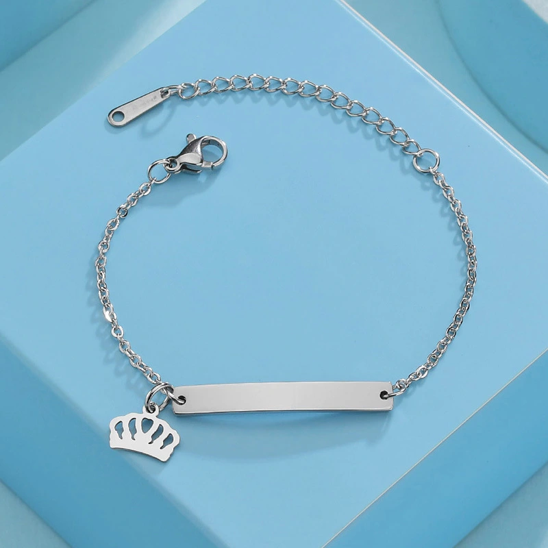 Engravable Stainless Steel Curved Brand Bracelet