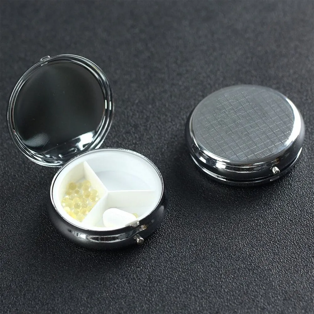 Round Mini Portable Eco-friendly Metal Pill Box