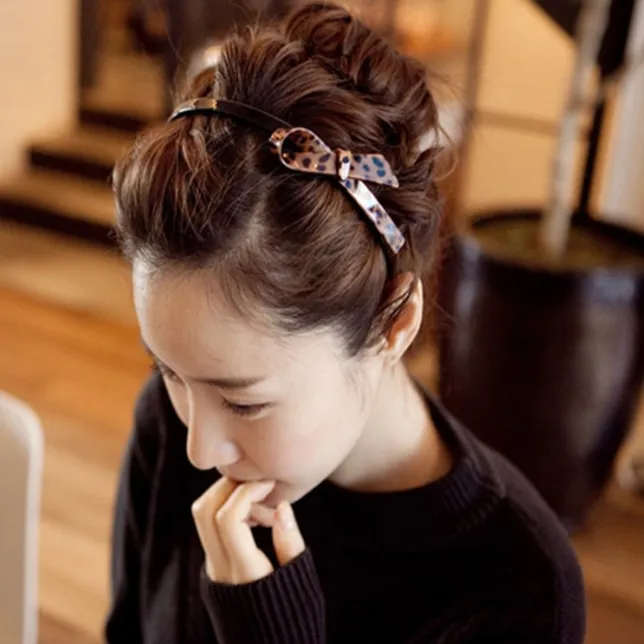 Leopard Print Temperament Toothed Bow Headband