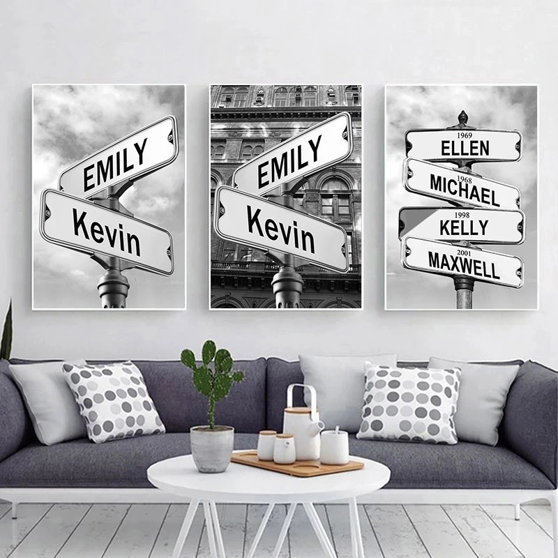 Living Room High-definition Spray Painted Name Canvas Painting