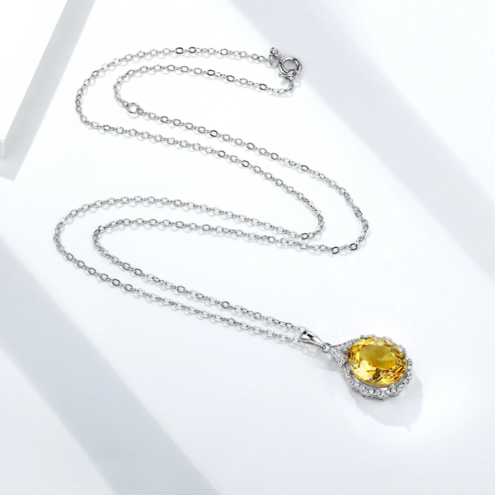 Citrine Rough Stone Pendant For Women