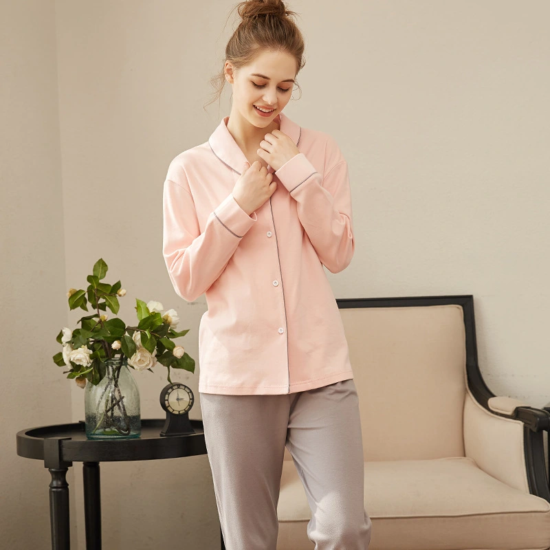 Soft Women's Cotton Long-sleeved Homewear Suit Can Be Worn Outside