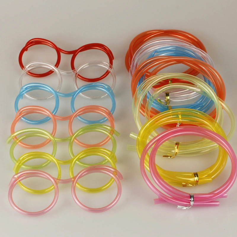 DIY Straw Children's Creative Cartoon Cute Fun Wacky Glasses Straw Toys Household items Drinkware