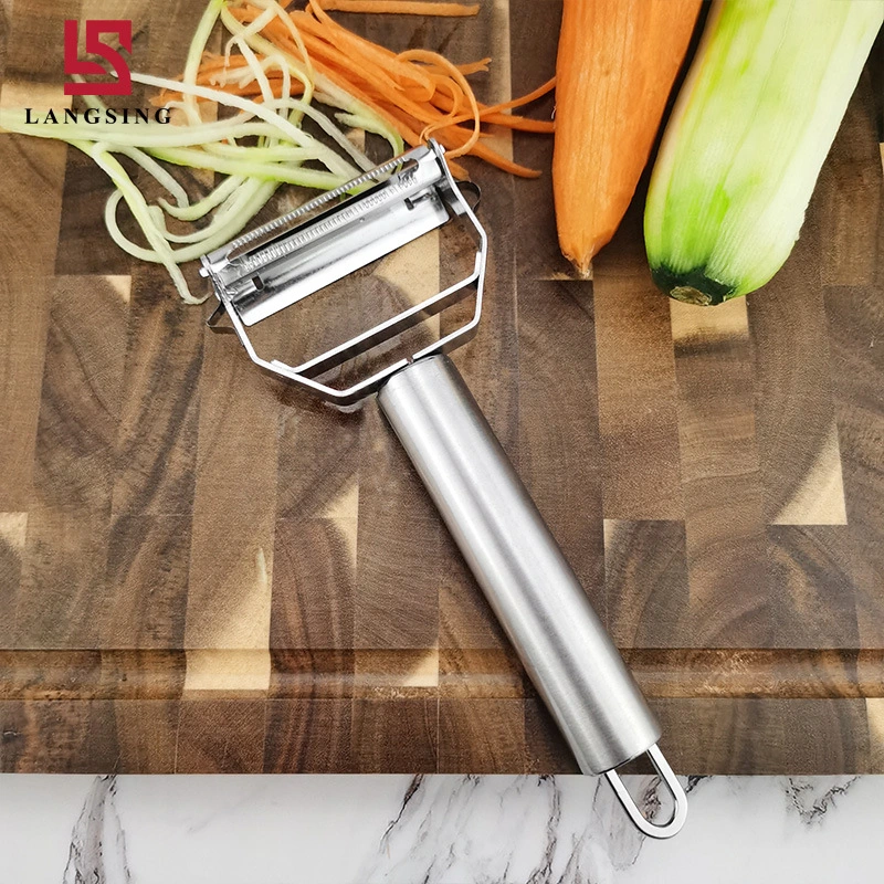 New High Quality Stainless Steel Potato Cucumber Carrot Grater Julienne Peeler Vegetables Fruit Peeler Double Planing Grater Kitchen Gadget Redfur