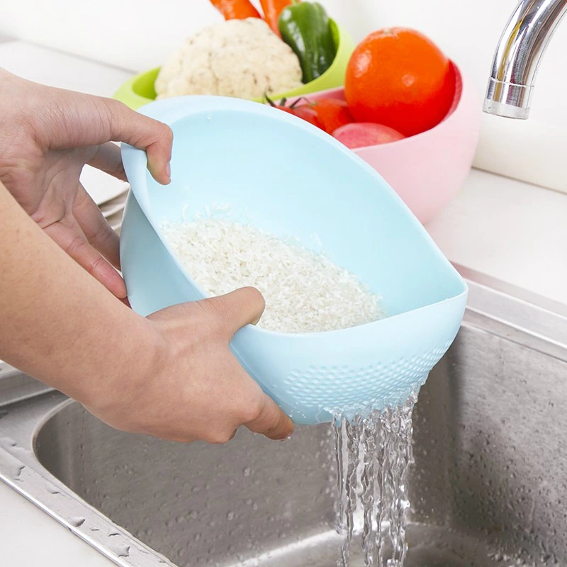 Rice Sieve Plastic Colander Sieve Rice Washing Filter Strainer Basket Kitchen Tools Food Beans Sieve Fruit Bowl Drainer Cleaning