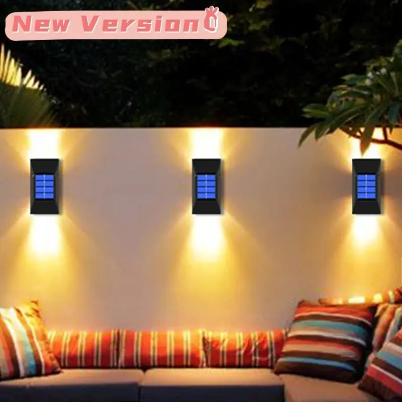 LED Solar Wall Light Outdoor IP65 Waterproof Solar Powered Lamps Wall Lamps for Garden Decor 6LED Street Lighting Lamp