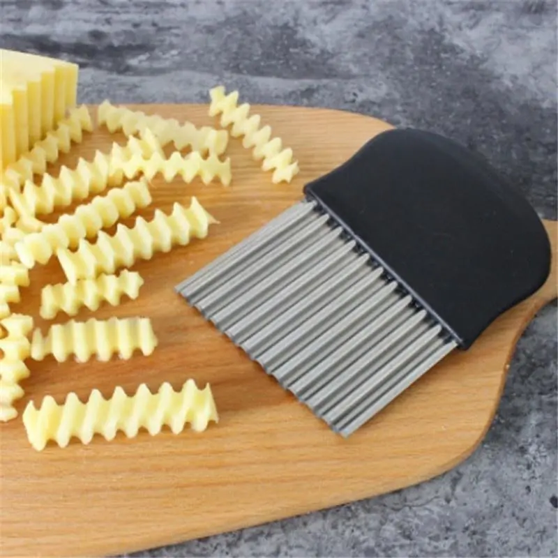 Kitchen Stainless Steel Wave Potato Slicer Onion Carrot Chips Cutter Tool