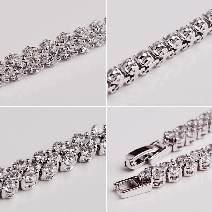 Fashion Women Roman Bracelet Zircon Crystal Hand Chain Valentine's Day Gift