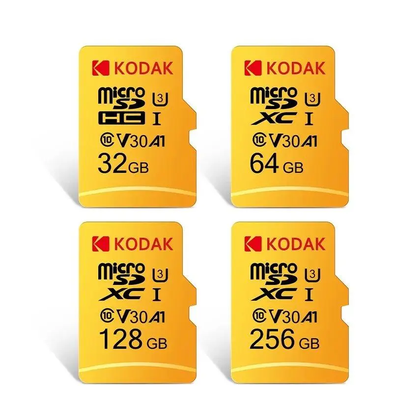 Kodak Memory Card High Speed 100MB/s 32GB A1 Class 10 UHS-I 64GB 128GB Micro SD Card 256GB V30 U3 TF for Camera Smartphone Game