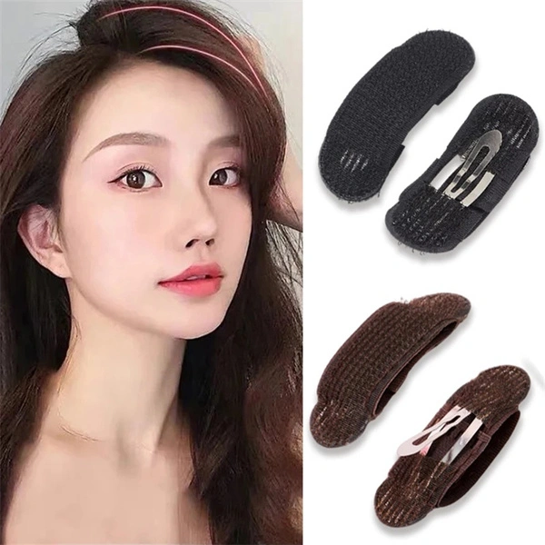 2PCS Breathable Bangs Mat Hair Clips Black Coffee Hair Tool Set Bump It Up Volume Base Hair Inserts Invisible Hair Pins