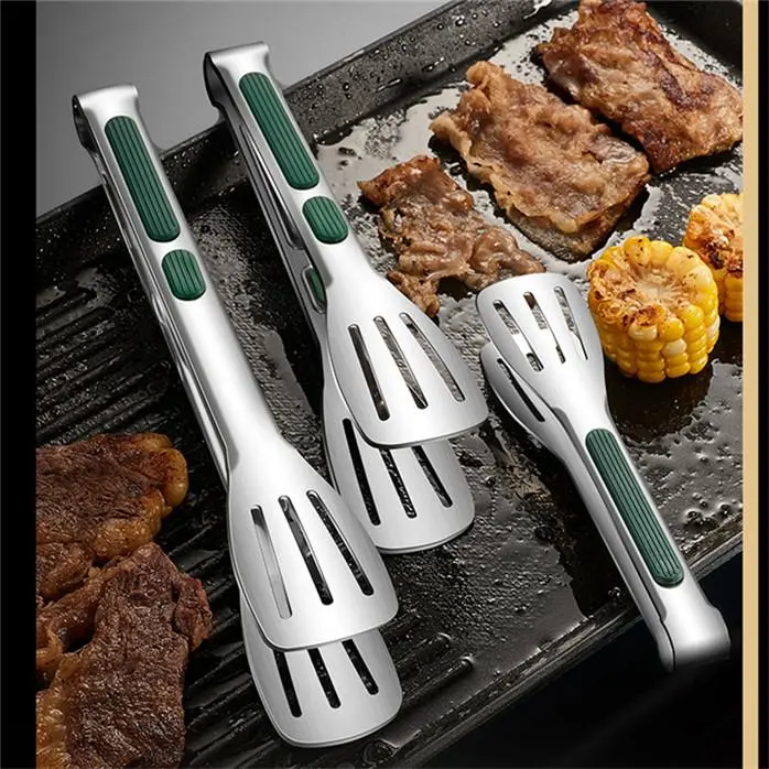 Non-Slip Stainless Steel Food Tongs Meat Bread Clip Barbecue Grill Buffet Clamp Cooking Tools Kitchen Accessories