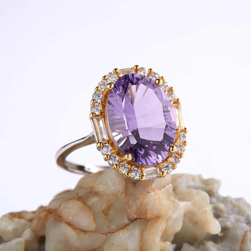 Lady Temperament Natural Amethyst Ring