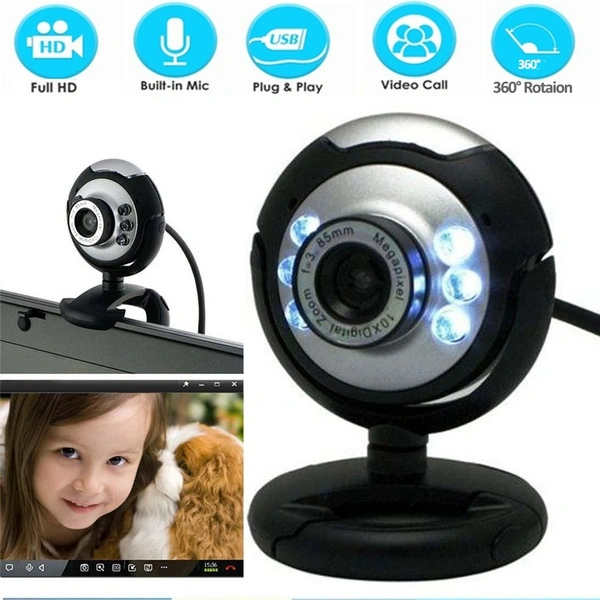 Portable USB Night Vision Net Meeting with 6 LED Light Webcams Web Camera Computer Peripherals