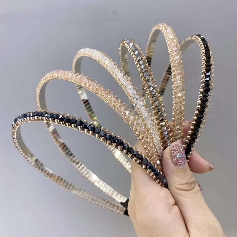 Crystal Diamond Hairband Thin Edges Hairpin