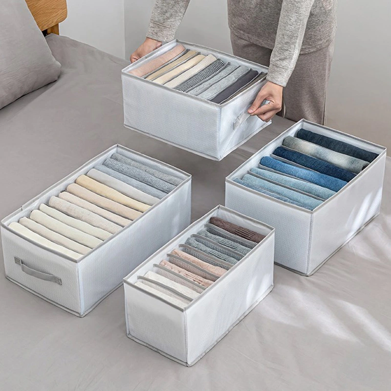 Jeans Storage Organizer for Closet Clothes Tidys Compartment Pants T-shirt Storage Boxs Drawer Organizer Washable Foldable