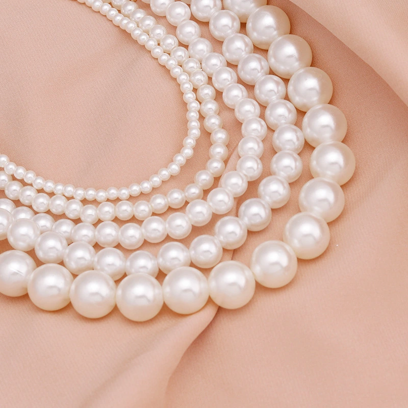 1 Piece Elegant White Imitation Pearl Choker Necklace Big Round Pearl Wedding Necklace for Women Charm Fashion Jewelry