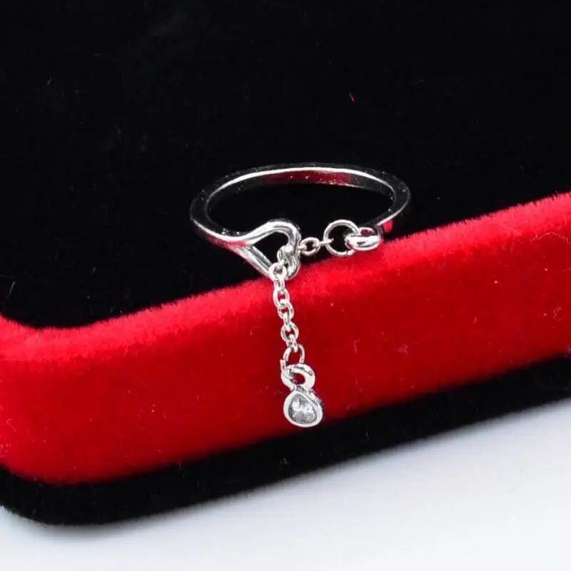 S925 silver small water droplets ring size adjustable Gift For Love