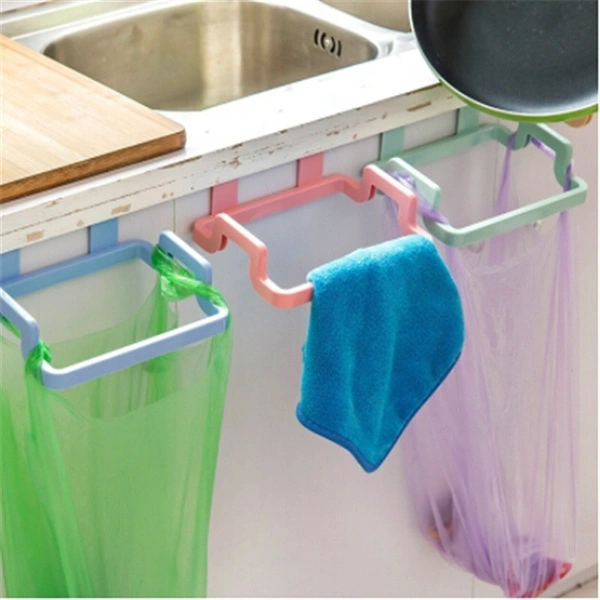 1Pc Trash Rack Garbage Bag Holder Kitchen Garbage Bag Cabinet Hanging Trash Rack Kitchen Orgnizer