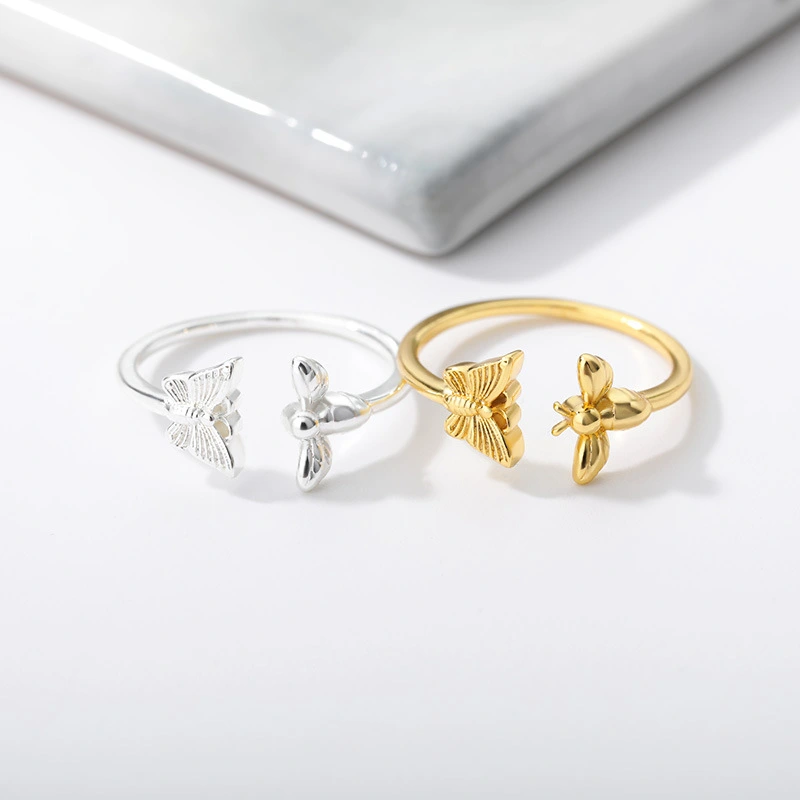 Men's And Women's Fashion Simple Butterfly Bee Ring