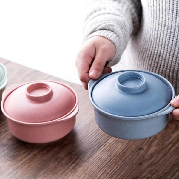 Kitchen Tool Anti-scalding Noodle Wheat Straw Rice Soup Bowl Household Tableware Student Bowl