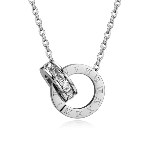 Classic Design Famous Brand Roman Numerals Pendant Necklace for Women Titanium Steel Women Necklace Luxury Jewelry