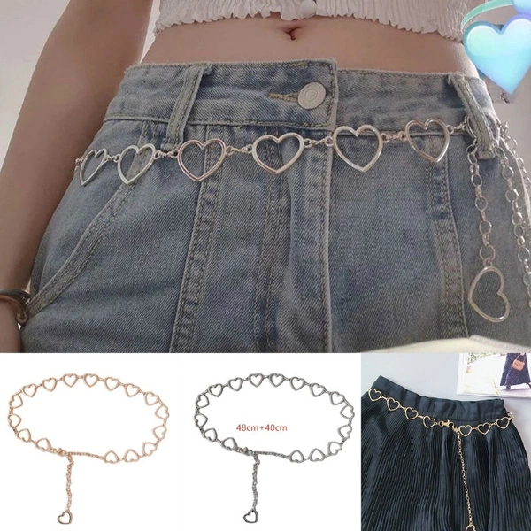 Heart Chain Girls Waistband Accessories Waist Chain Belt Women Fashion Heart Shaped Metal Waist Chain