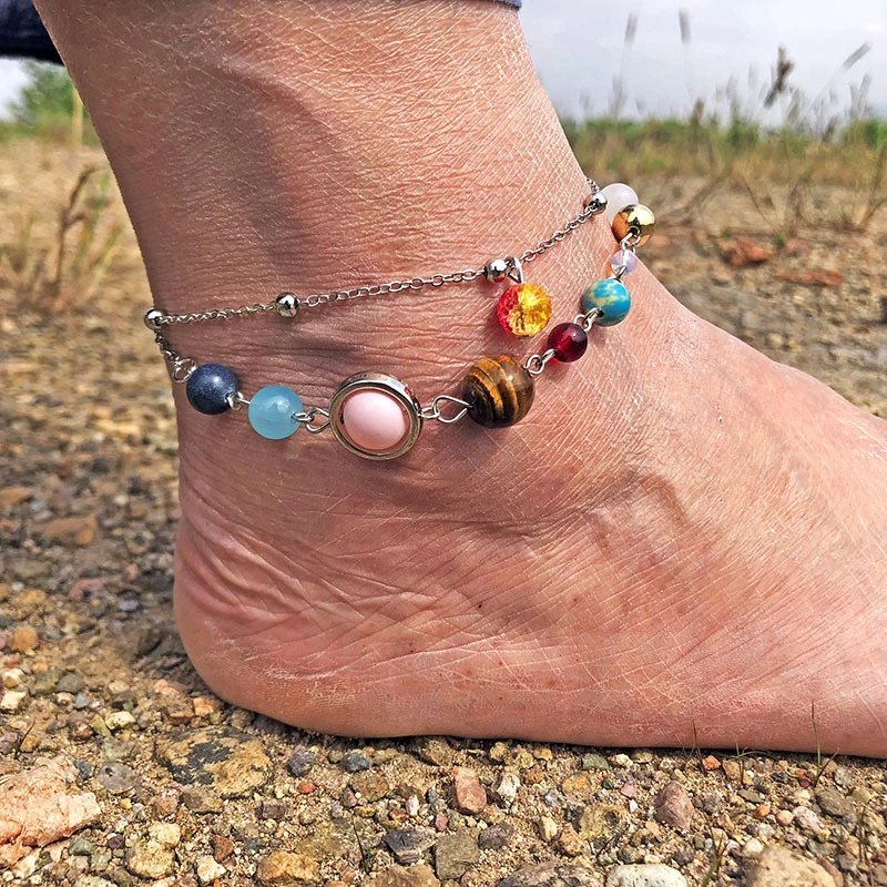 E Galaxy Eight Planets Bracelet Anklet Solar System Sweater Necklace