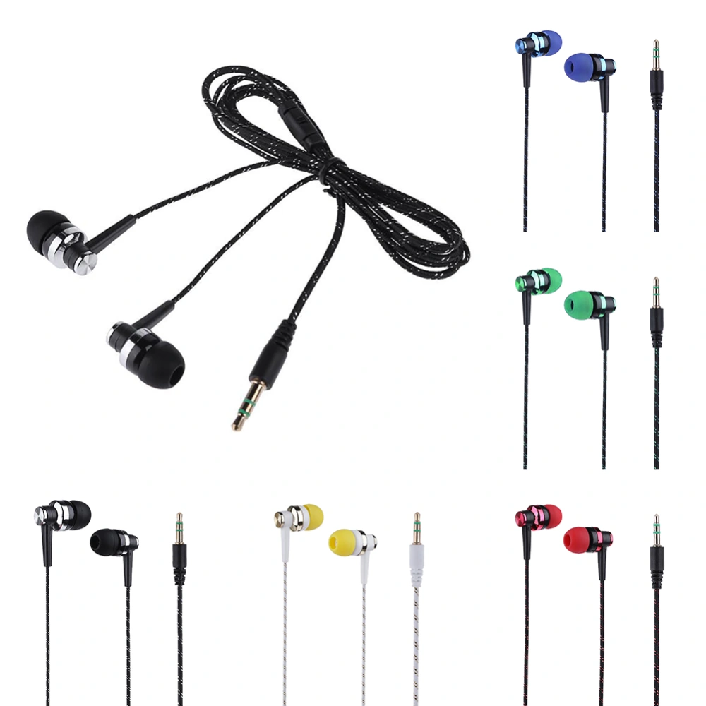 Stylish Braided Line Stereo Music In-ear Headset Earphone without Mic Headphone