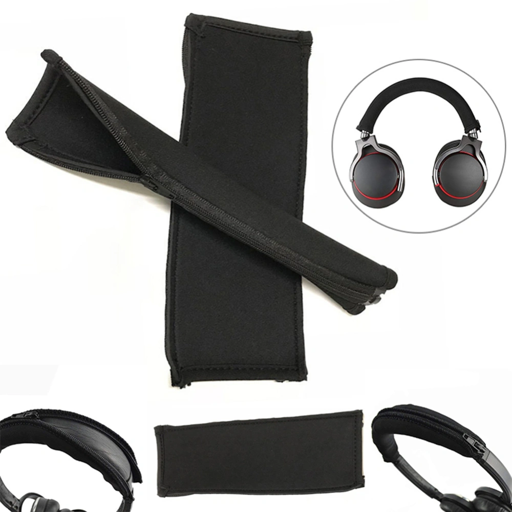 Universal Zipper Headset Headphone Headband Cover Cushion Pad Replacement Parts