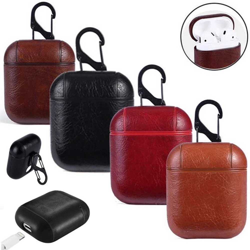 Fashion Faux Leather Shockproof Earphone Case Cover Protector for Apple Airpods