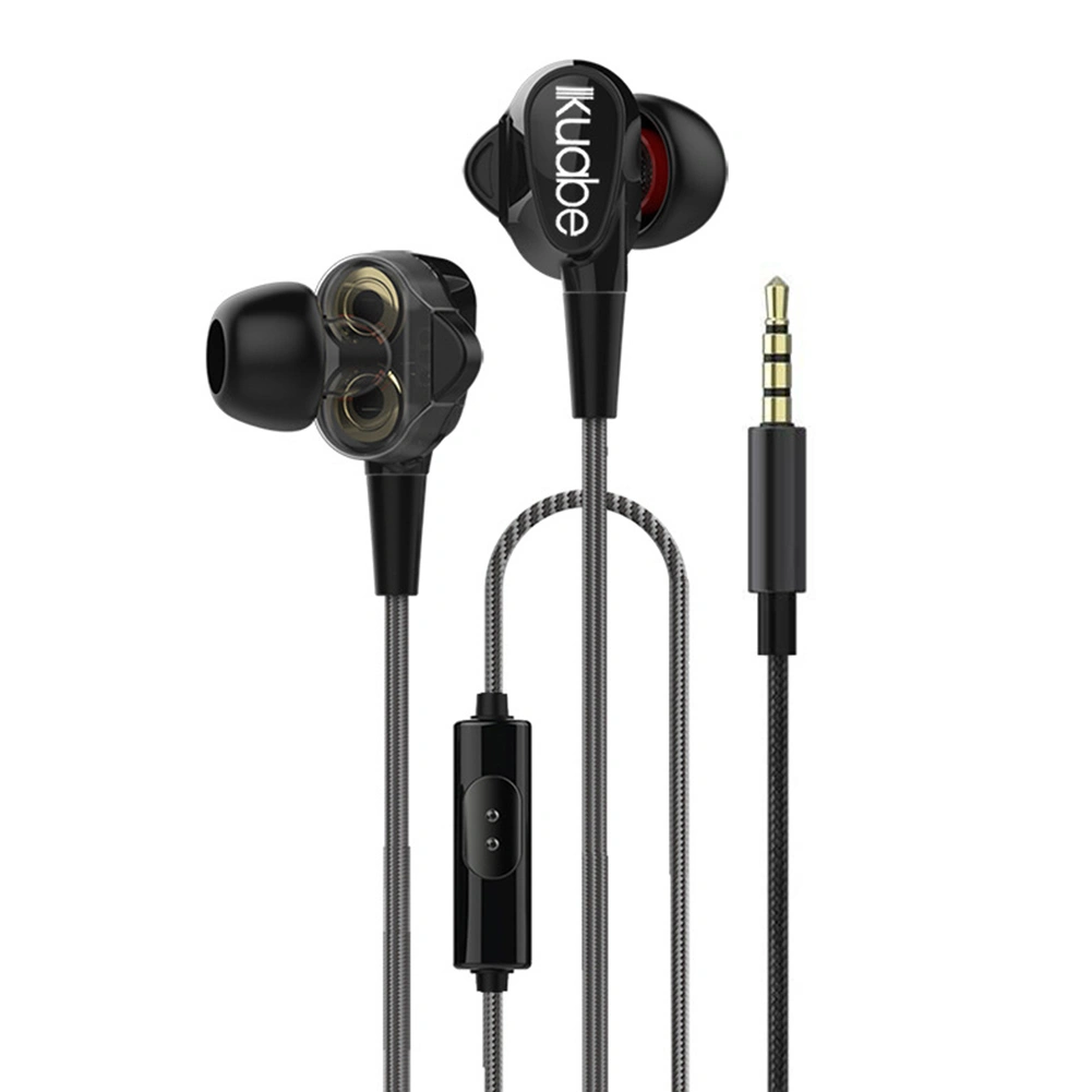 Kuabe s600 HIFI Heavy Bass Sport Earbuds Wired In-ear Earphones with Microphone