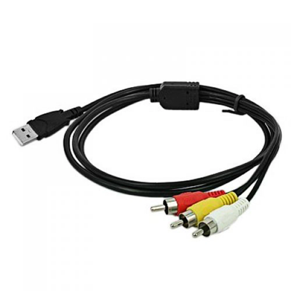 USB to 3RCA Audio Video A/V Camcorder Adapter Cable for TV Mac PC Tool