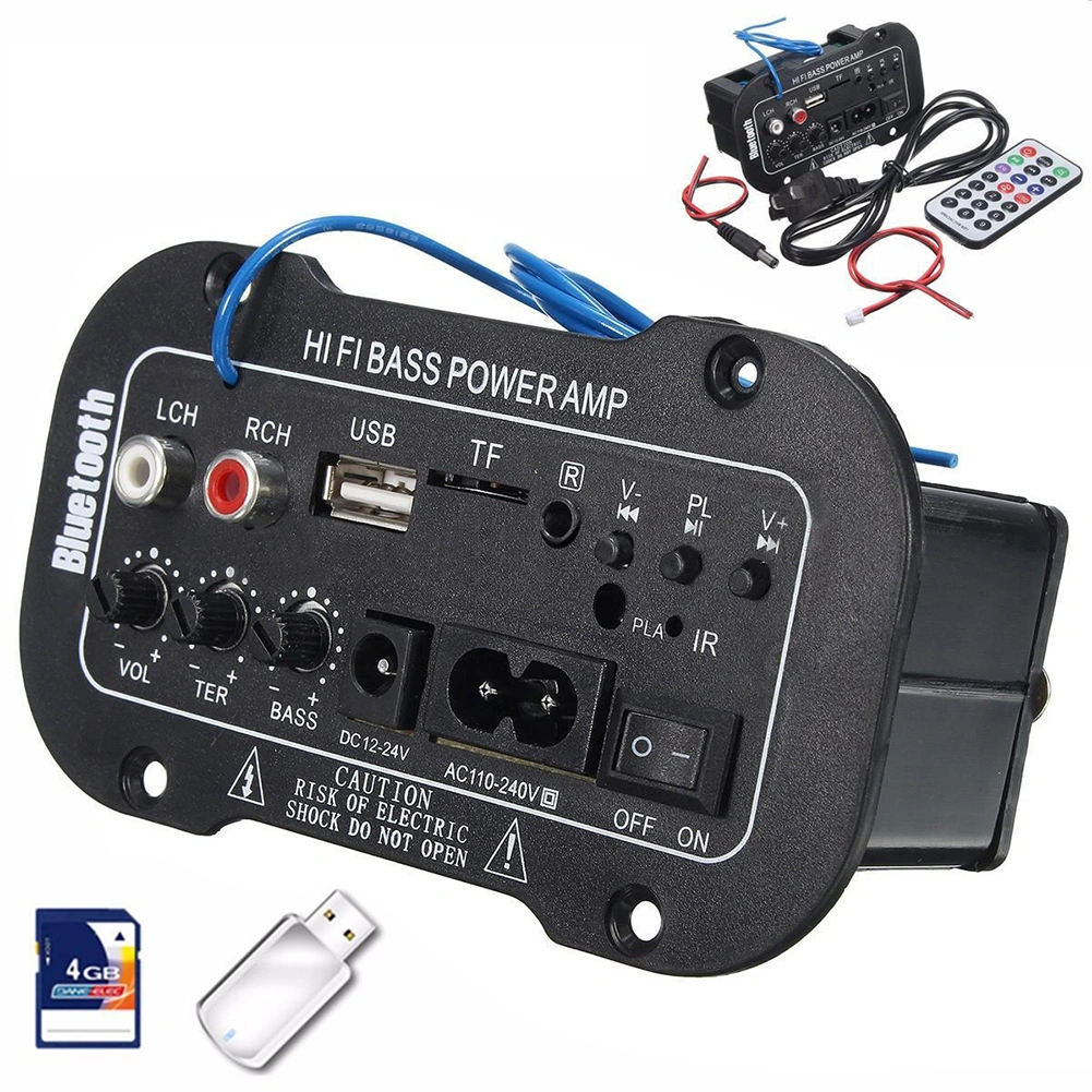 Universal Bluetooth-compatible Car Stereo Audio Digital Amplifier MP3 USB TF Remote Control