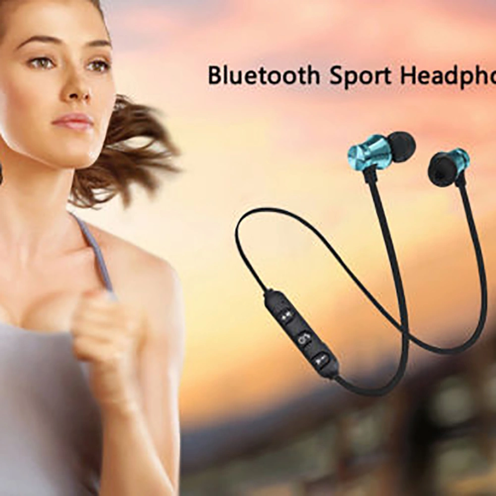 Wireless Bluetooth-compatible Magnetic In-Ear Earphone Headset Stereo Headphone with Mic
