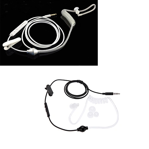 3.5mm Mono Stereo Air Tube Anti-radiation Radiation Proof Earphone Headset