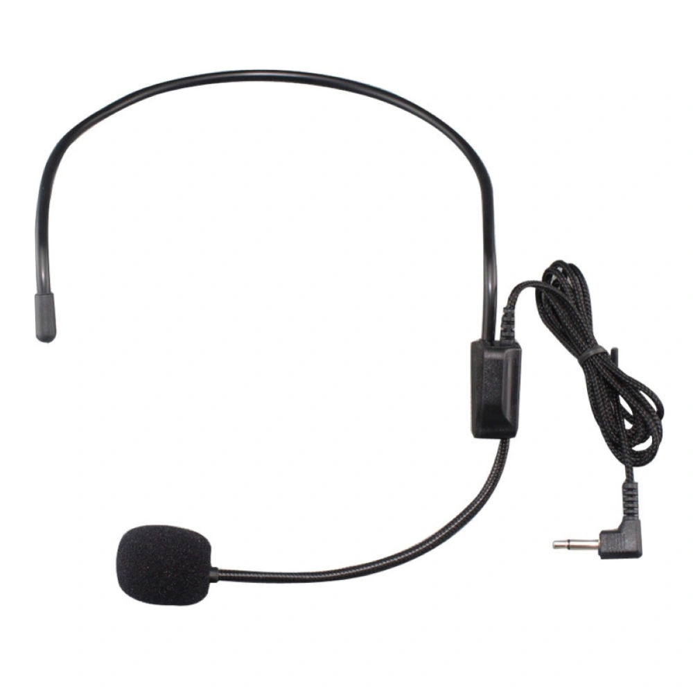 3.5mm Wired Headset Microphone Headworn Mic for Voice Amplifier Loudspeaker