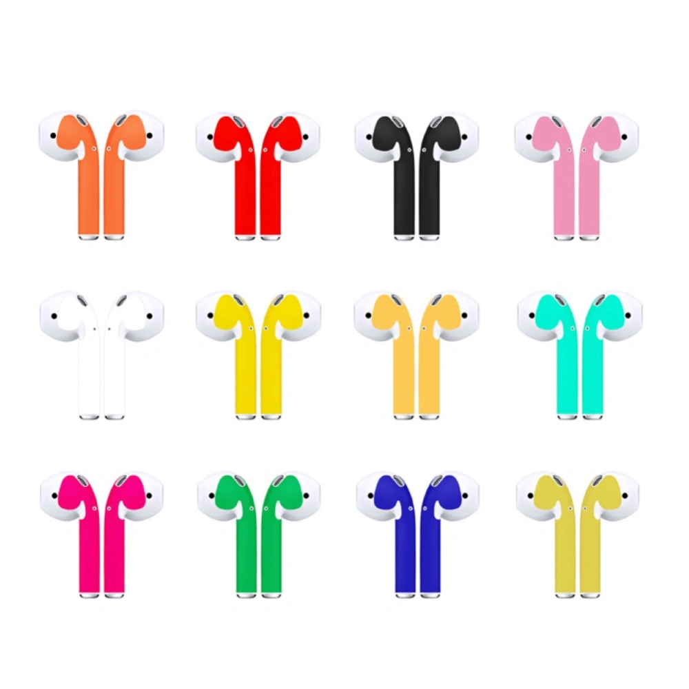 Solid Color Adhesive Bluetooth-compatible Earphone Sticker Decal Skin for AidPods