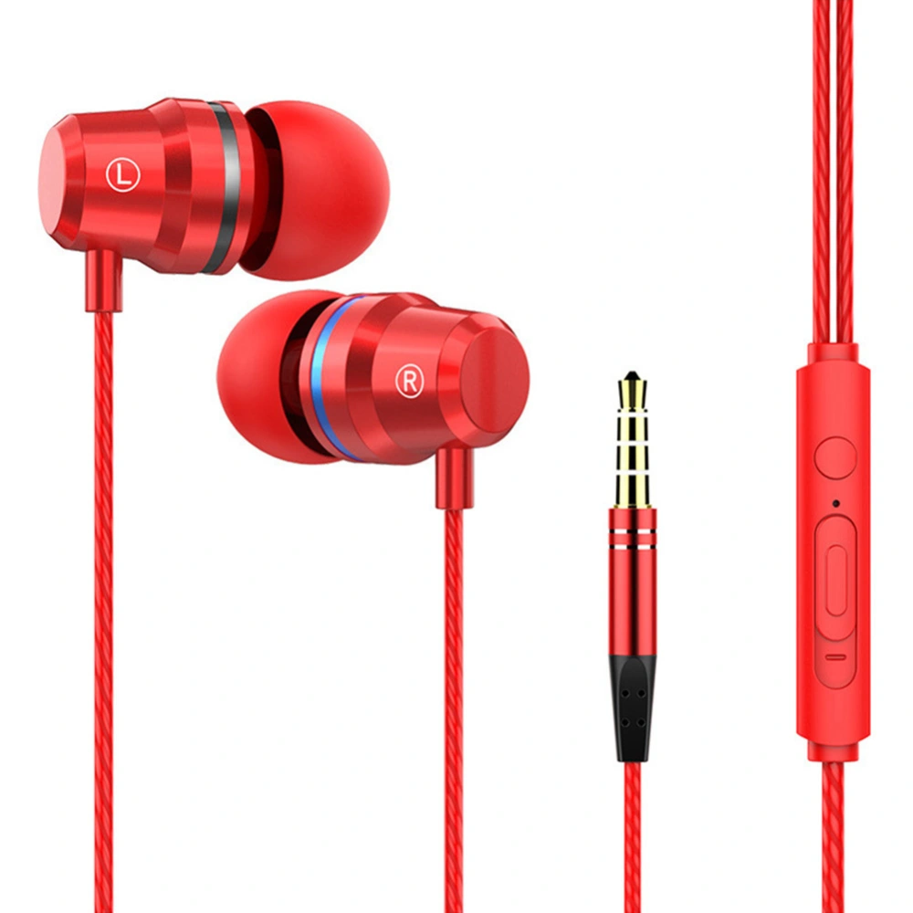 3.5mm Wired In-Ear Earphone Heavy Bass Stereo Volume Control Headphone with Mic