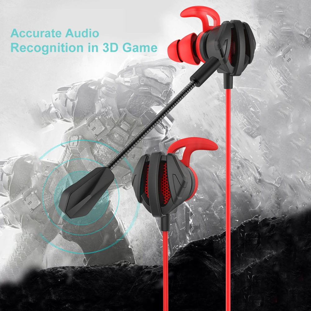 Earphone Dynamic Noise Reduction In-ear Heavy Bass Earpiece for Game