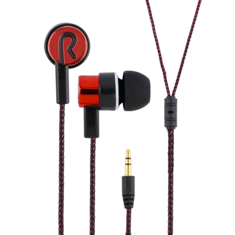 3.5mm Universal Braided Wired In-ear Earphone Stereo Headphone for Phone Tablet