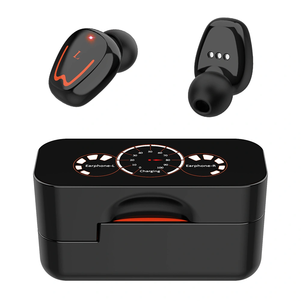 V1 True Wireless Stereo Bluetooth-compatible V5.0 Wireless Headset with HiFi Microphone LED Power Display