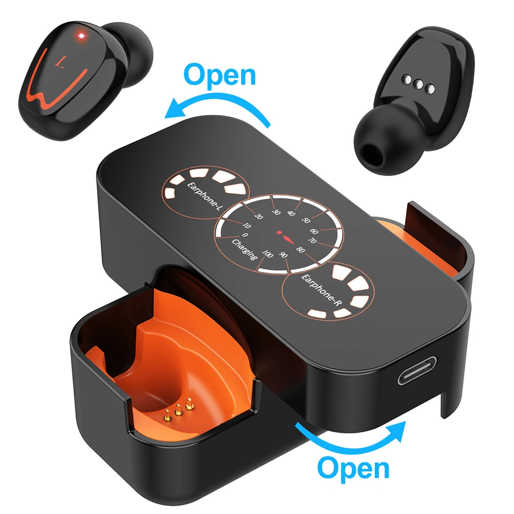 V1 True Wireless Stereo Bluetooth-compatible V5.0 Wireless Headset with HiFi Microphone LED Power Display