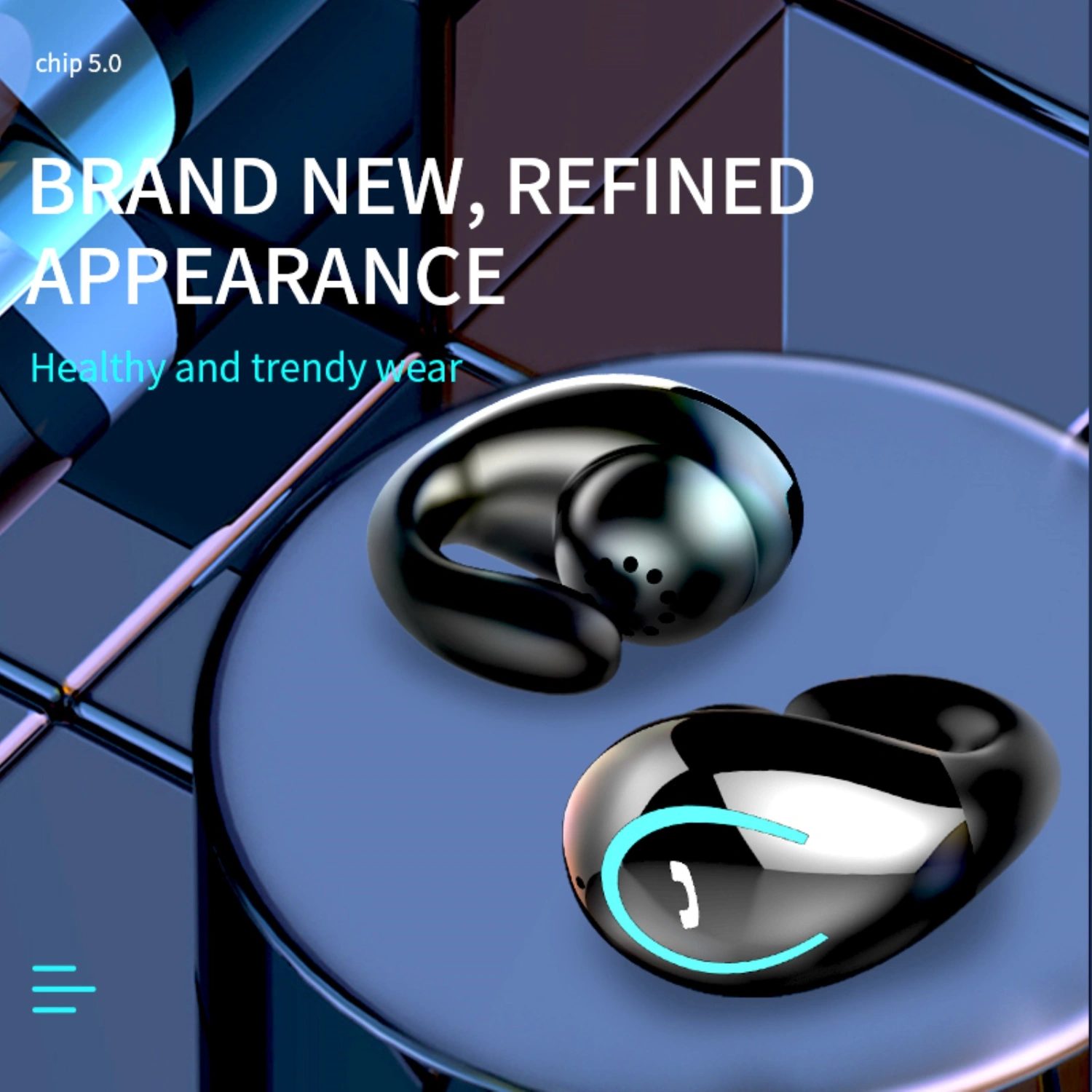 YX08 Wireless Bluetooth-compatible 5.0 Single Ear Earhook Headset Earphone with Microphone