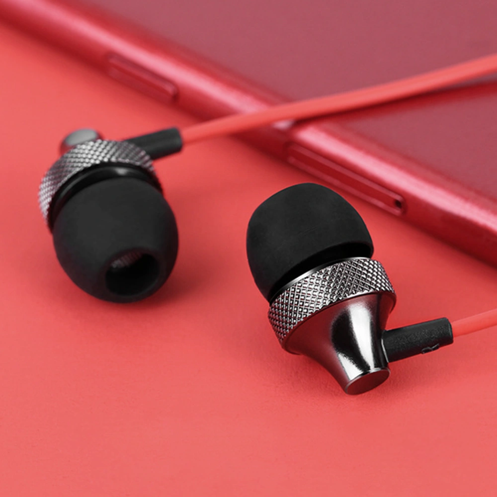 Universal 3.5mm Wired Metal Heavy Bass In-ear Earphone with Mic for PC/Phone