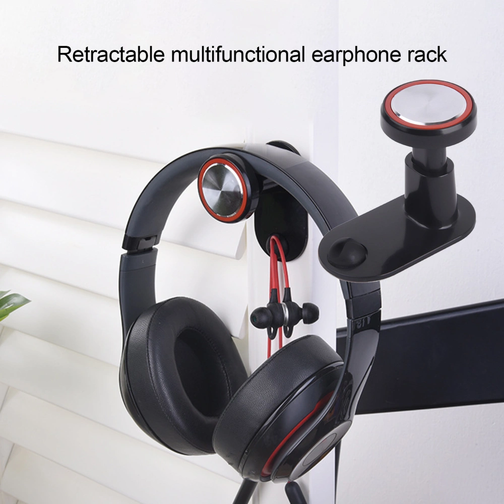 Retractable Desk Wall Mount Sticky Hook Headphone Storage Bracket Display Stand