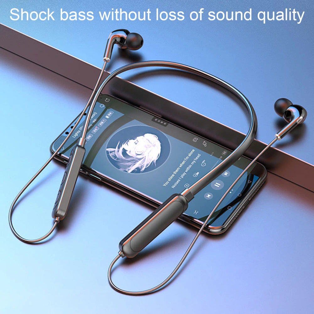 Neck Hanging Wireless Bluetooth-compatible Earphone Stereo Bass Waterproof Sports Earbuds