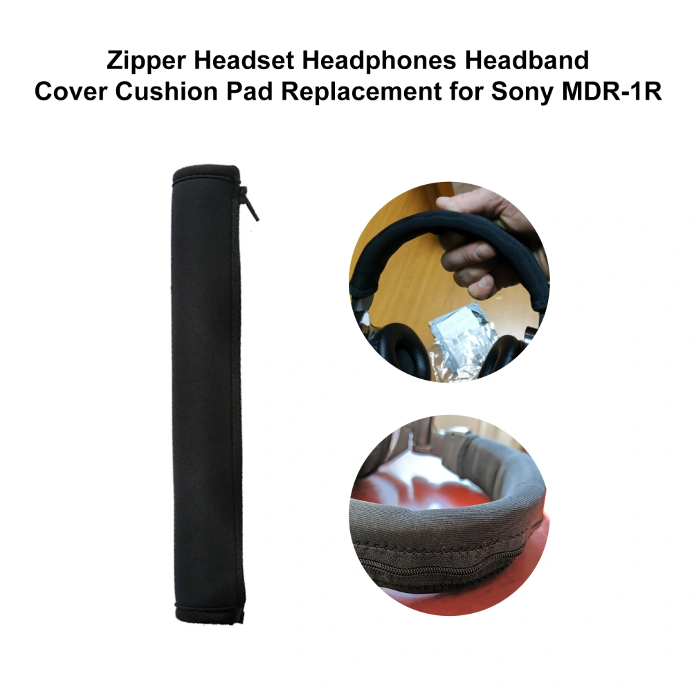 Zipper Headset Headphones Headband Cover Cushion Pad Replacement for Sony MDR-1R