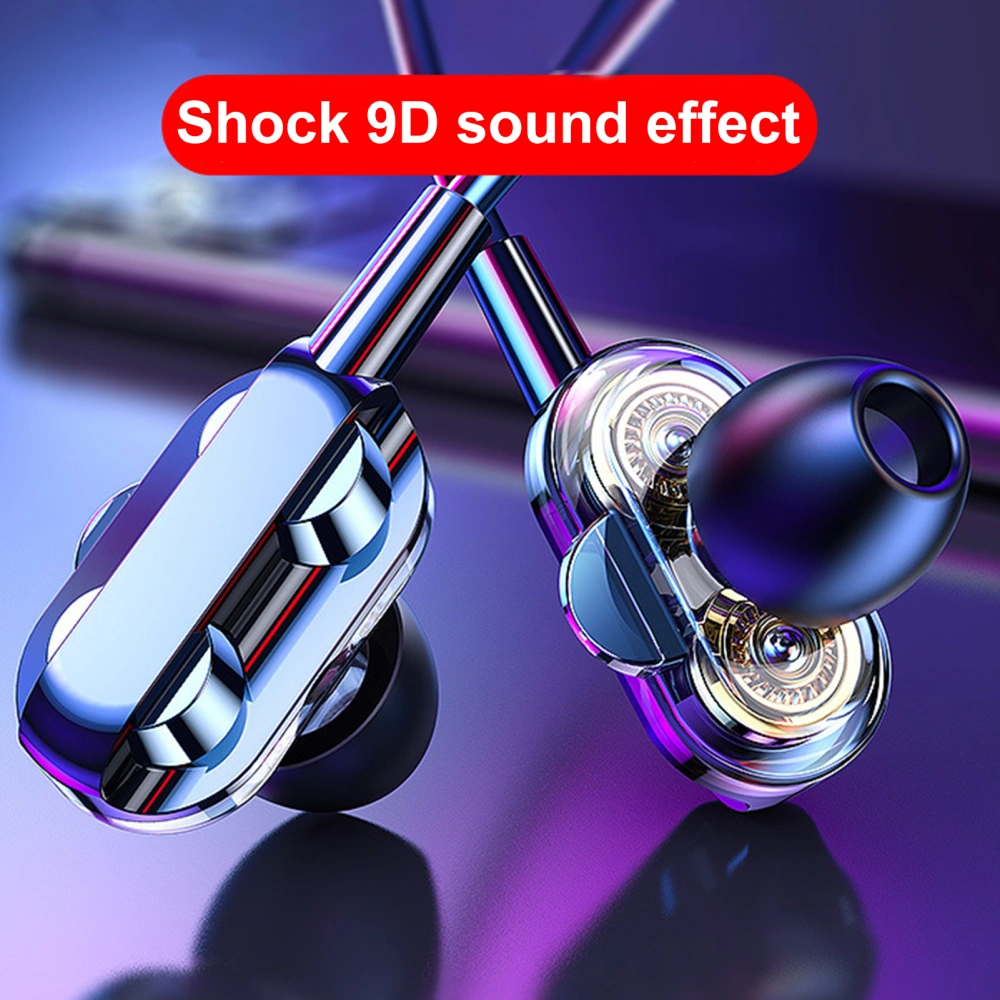 A4 Universal Wire Control Double Moving Coil Subwoofer Earphone In-ear Earplugs Headset