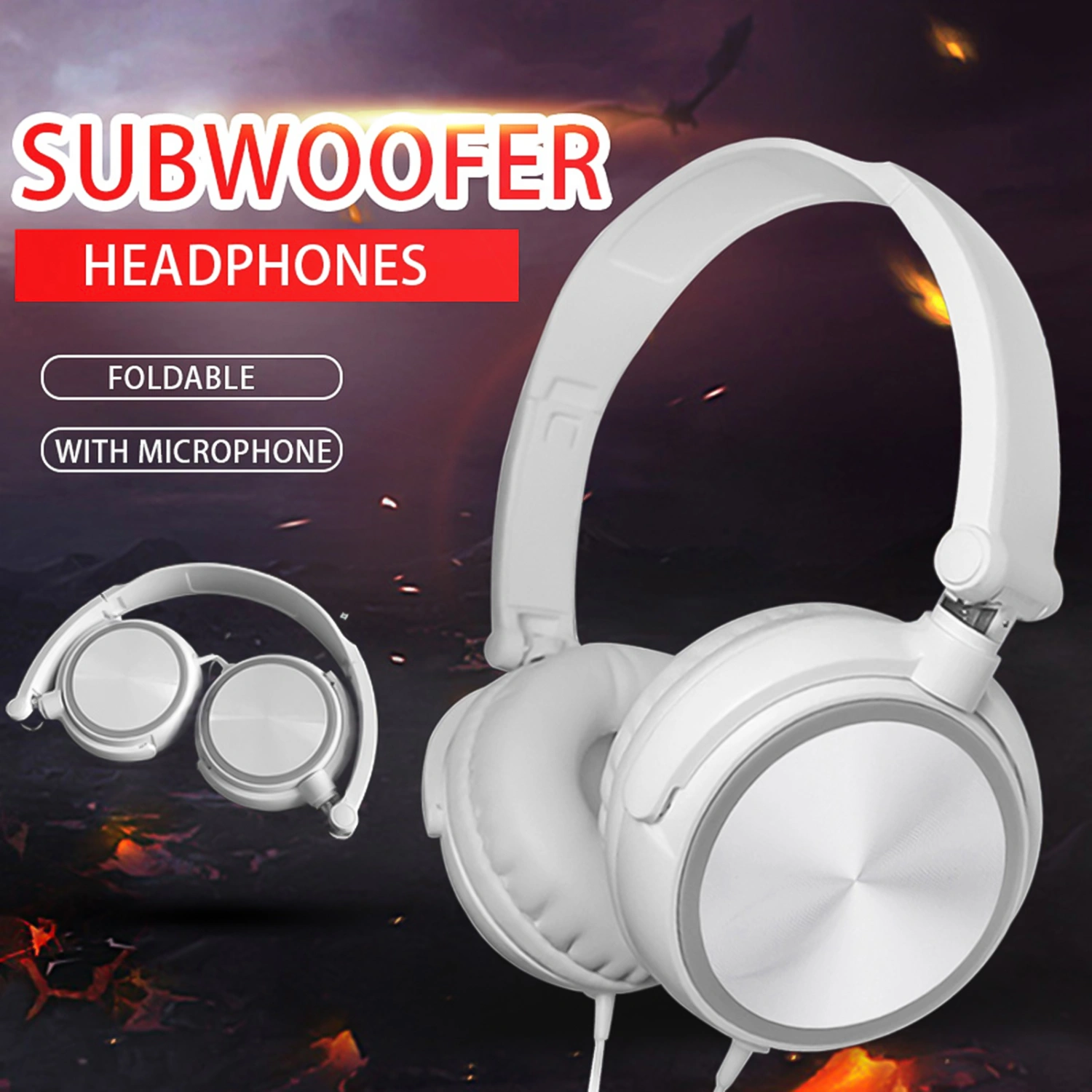 S1 Wired Headphone Foldable Bass Headset for Phone