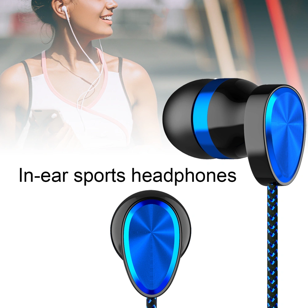 Earphone with Mic Dual Moving Coil 3.5mm In-ear Wired Sports Headphone for Smart Phone